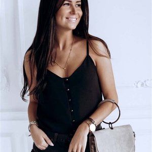 Sleeveless plane vest tank top v neck